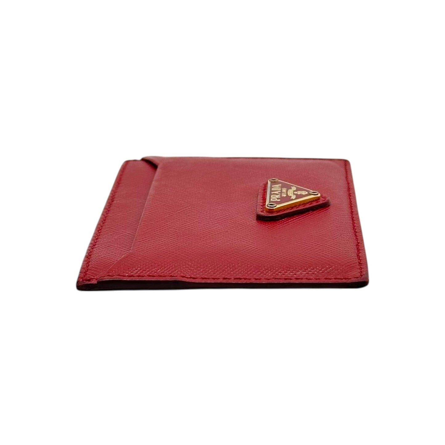 Prada Red Saffiano Leather Cardholder Wallet