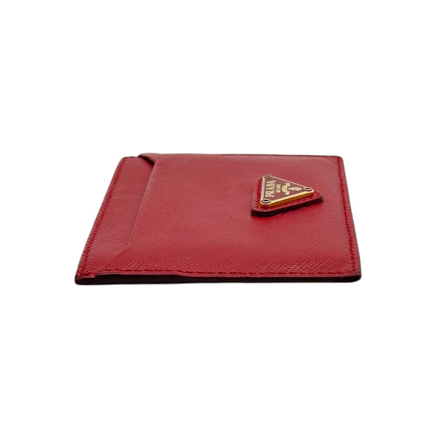 Prada Red Saffiano Leather Cardholder Wallet