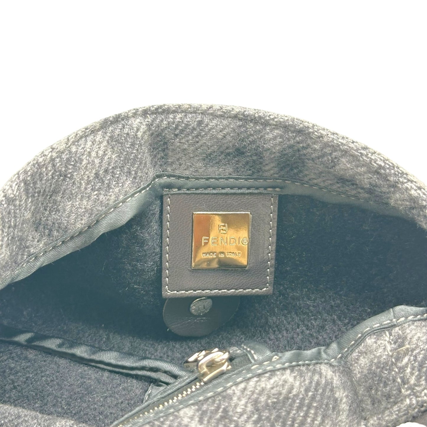 Fendi Baguette Bag Gray Zucca Cashmere Knit