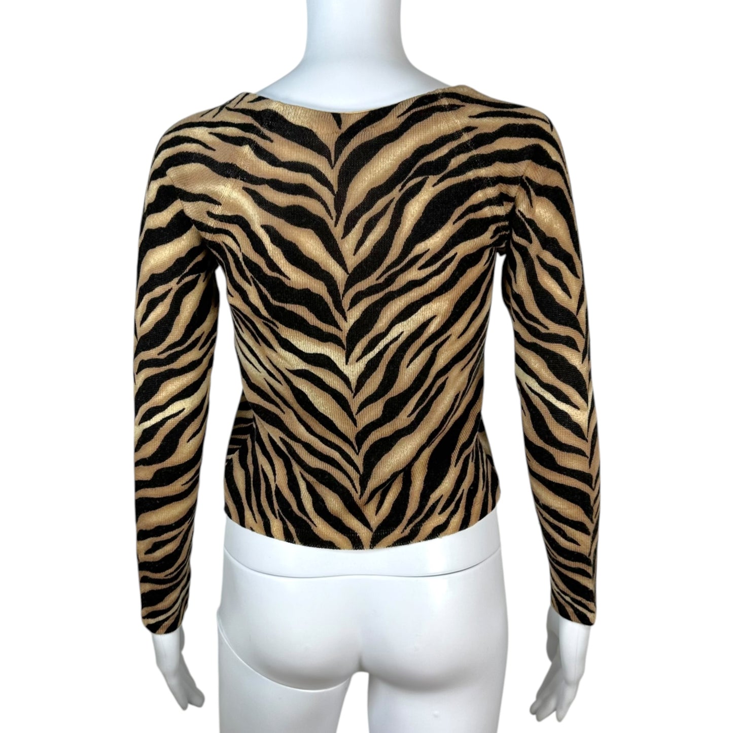Anna Molinari Zebra Print Cardigan with Sequin Trim