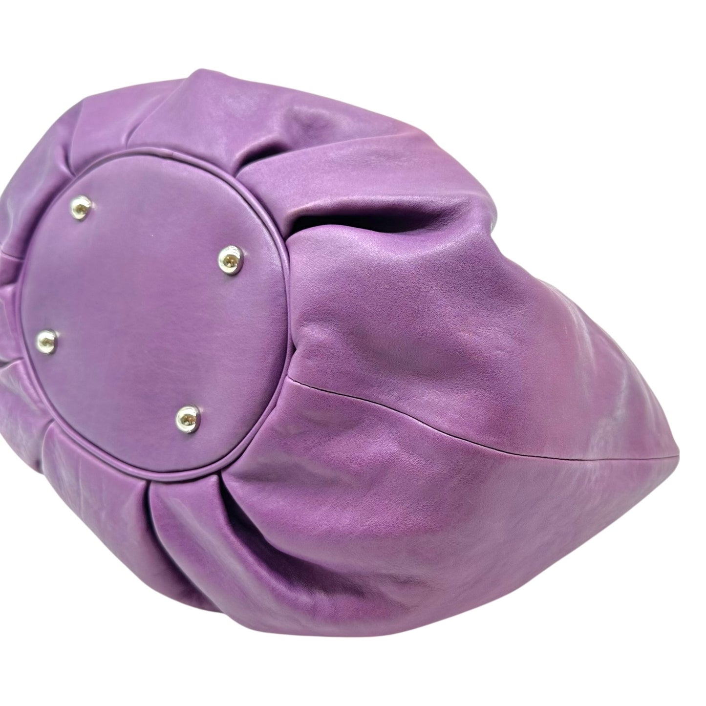 Christian Dior 2008 Purple Leather Babe Metal Top-Handle Handbag