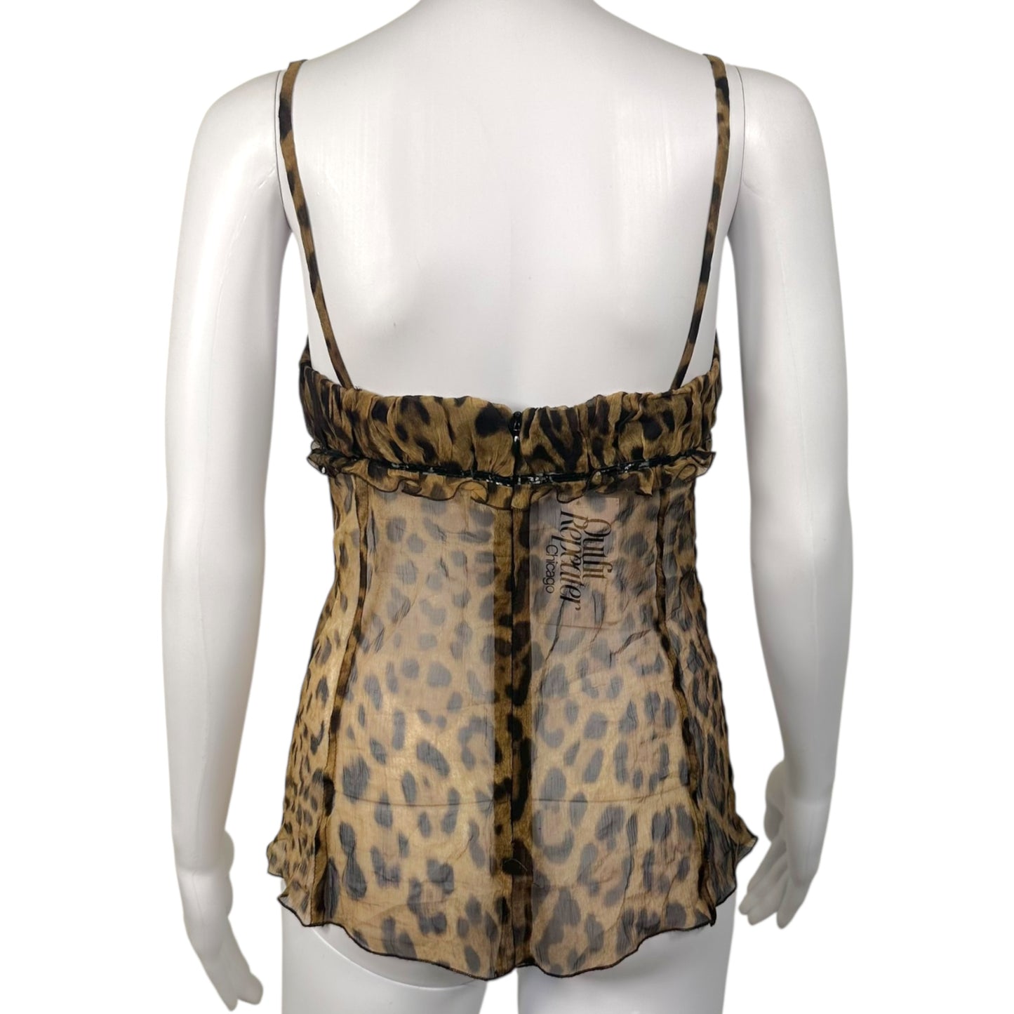 Dolce & Gabbana Semi-Sheer Leopard Print Silk Cami Blouse - Outfit Repeater
