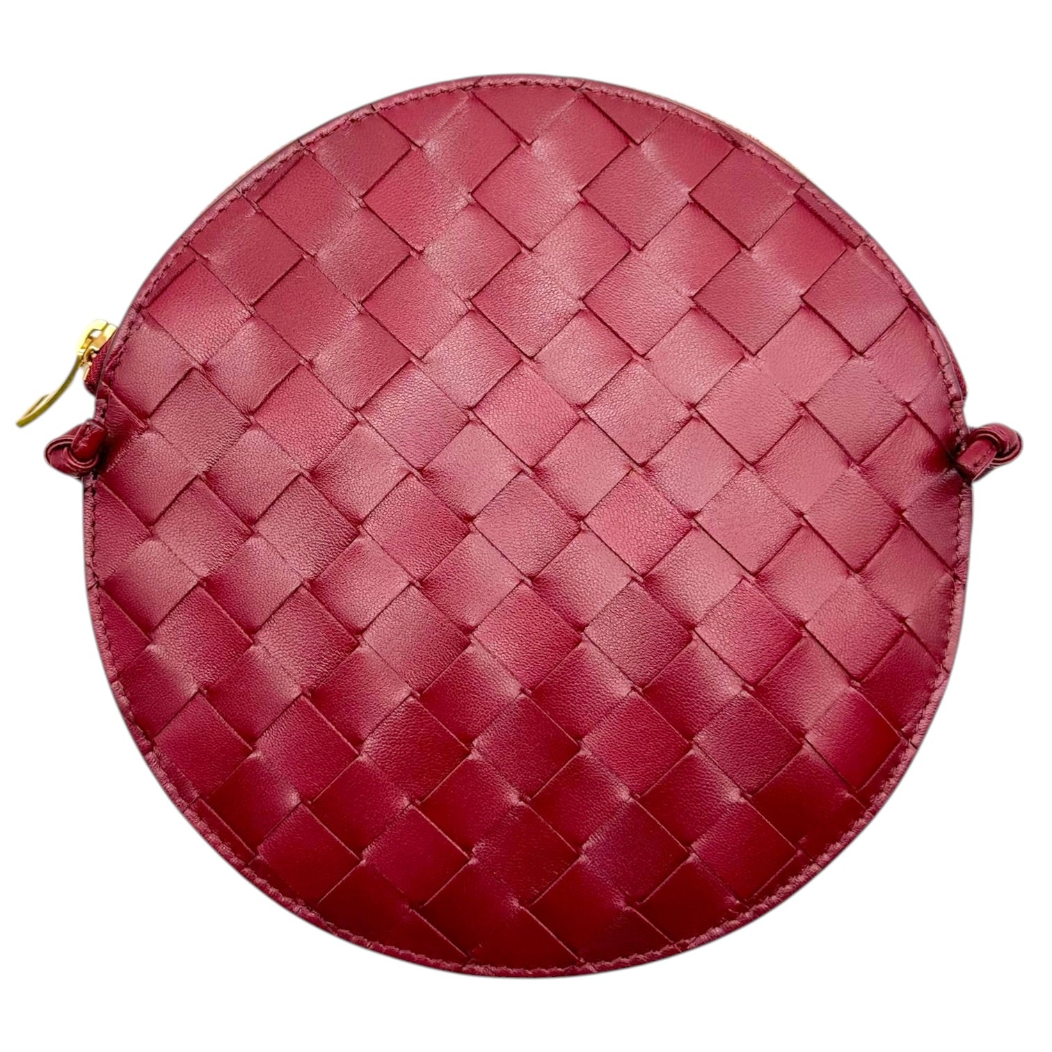 Bottega Veneta Circle Crossbody Mini Bag Burgundy Leather