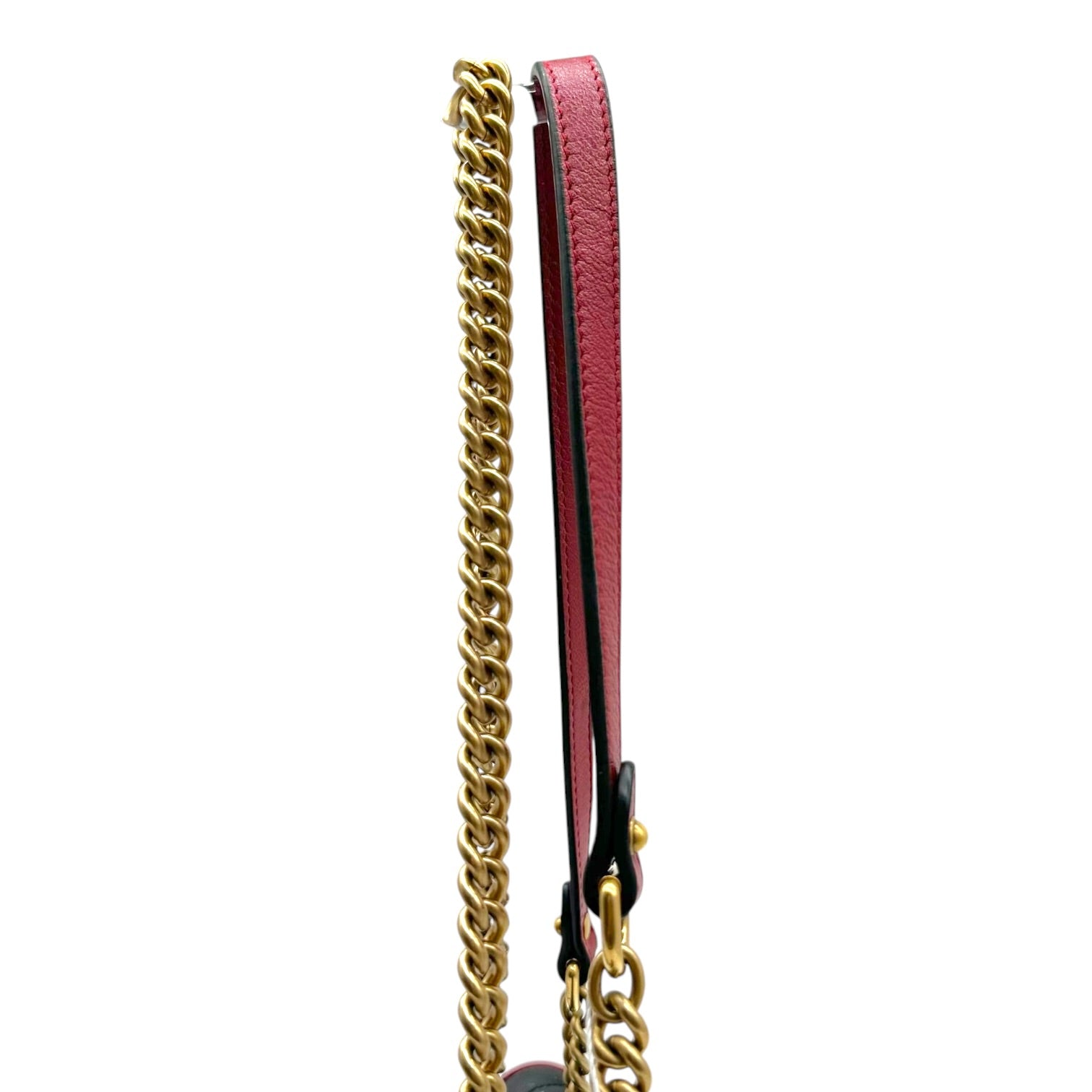Gucci Black Leather Red Trim Marmot Shoulder Bag