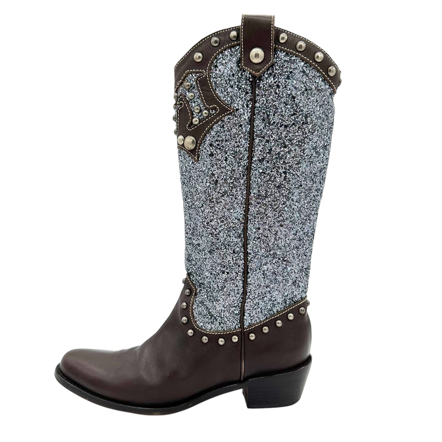 Moschino Jeans Glitter Cowboy Boots