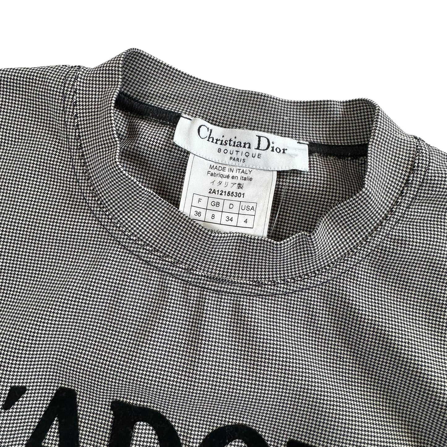 Christian Dior F/W 2002 Houndstooth J'Adore Dior Tank - Outfit Repeater