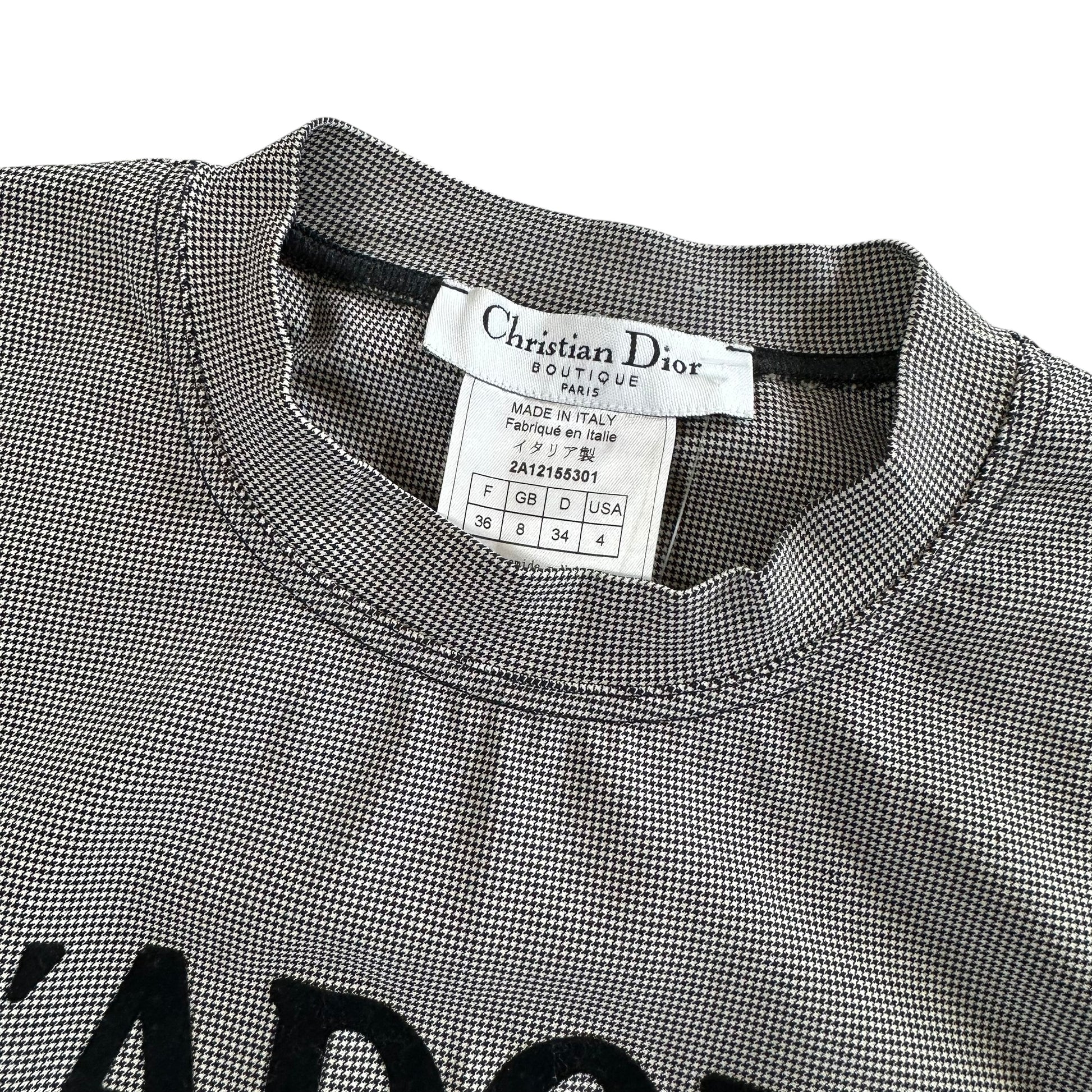 Christian Dior F/W 2002 Houndstooth J'Adore Dior Tank - Outfit Repeater