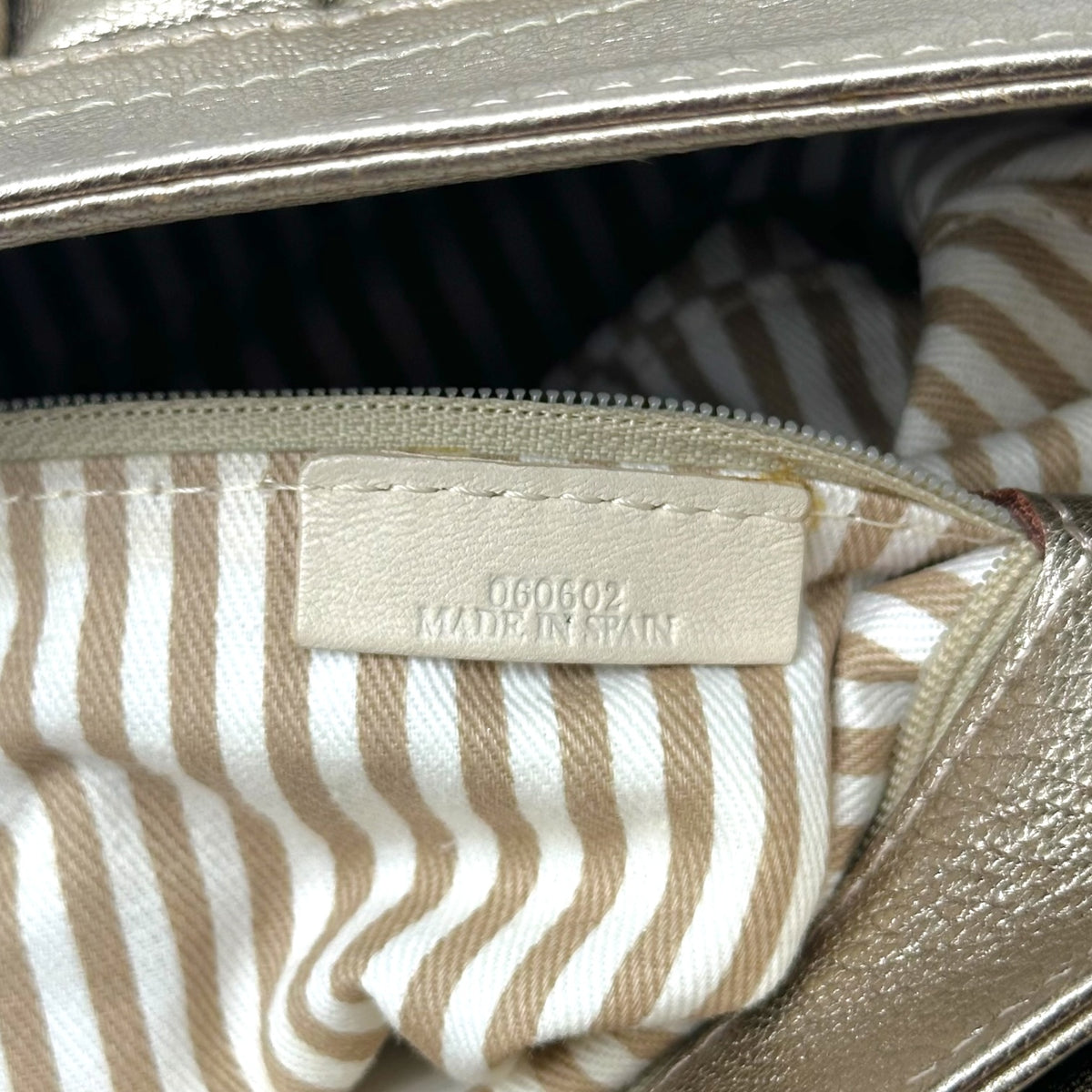 Loewe Metallic Leather Shoulder Bag with Mother of Pearl