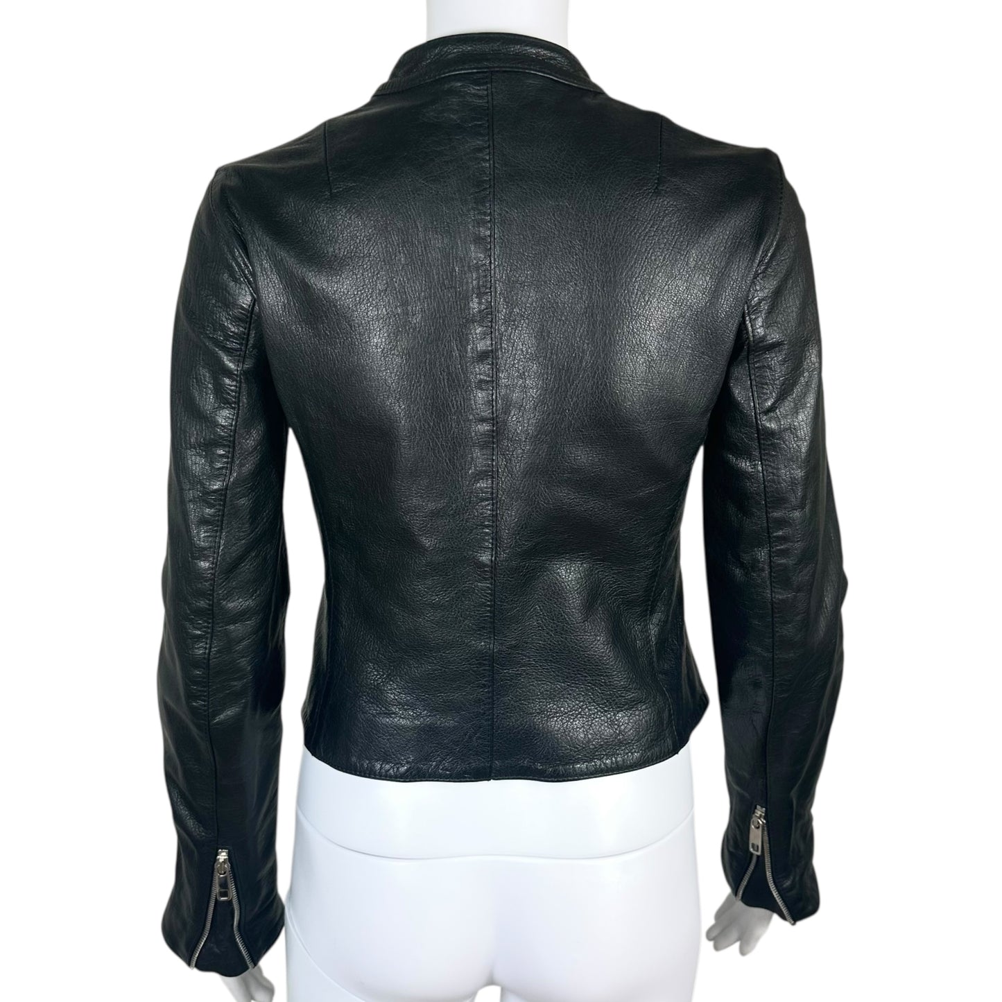 Dolce & Gabbana Black Cropped Leather Jacket
