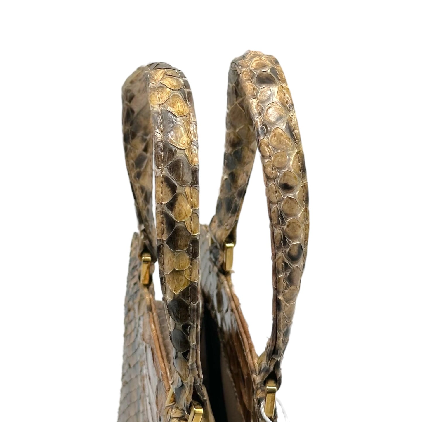 Fendi Mini Handbag Brown Python Top Handle