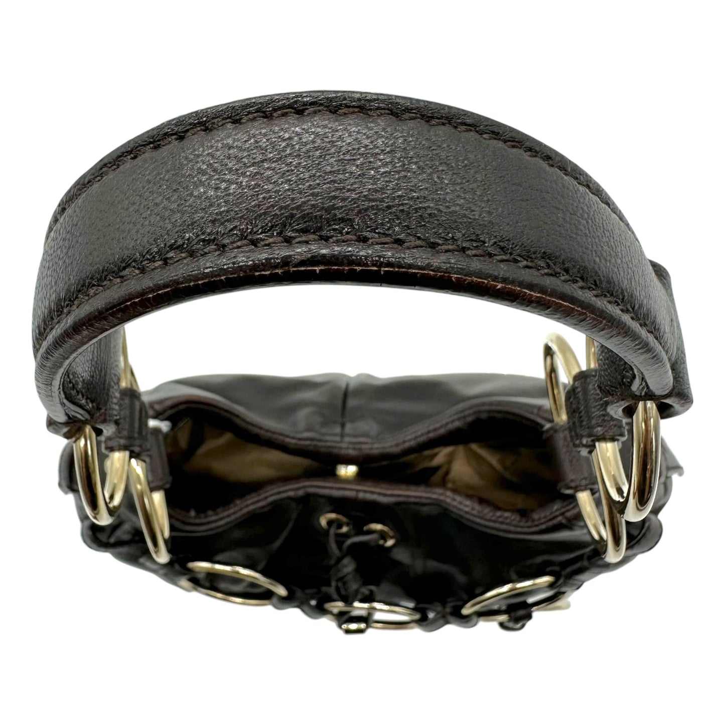 Yves Saint Laurent Rive Gauche Black Leather Hoop Shoulder Bag - Outfit Repeater