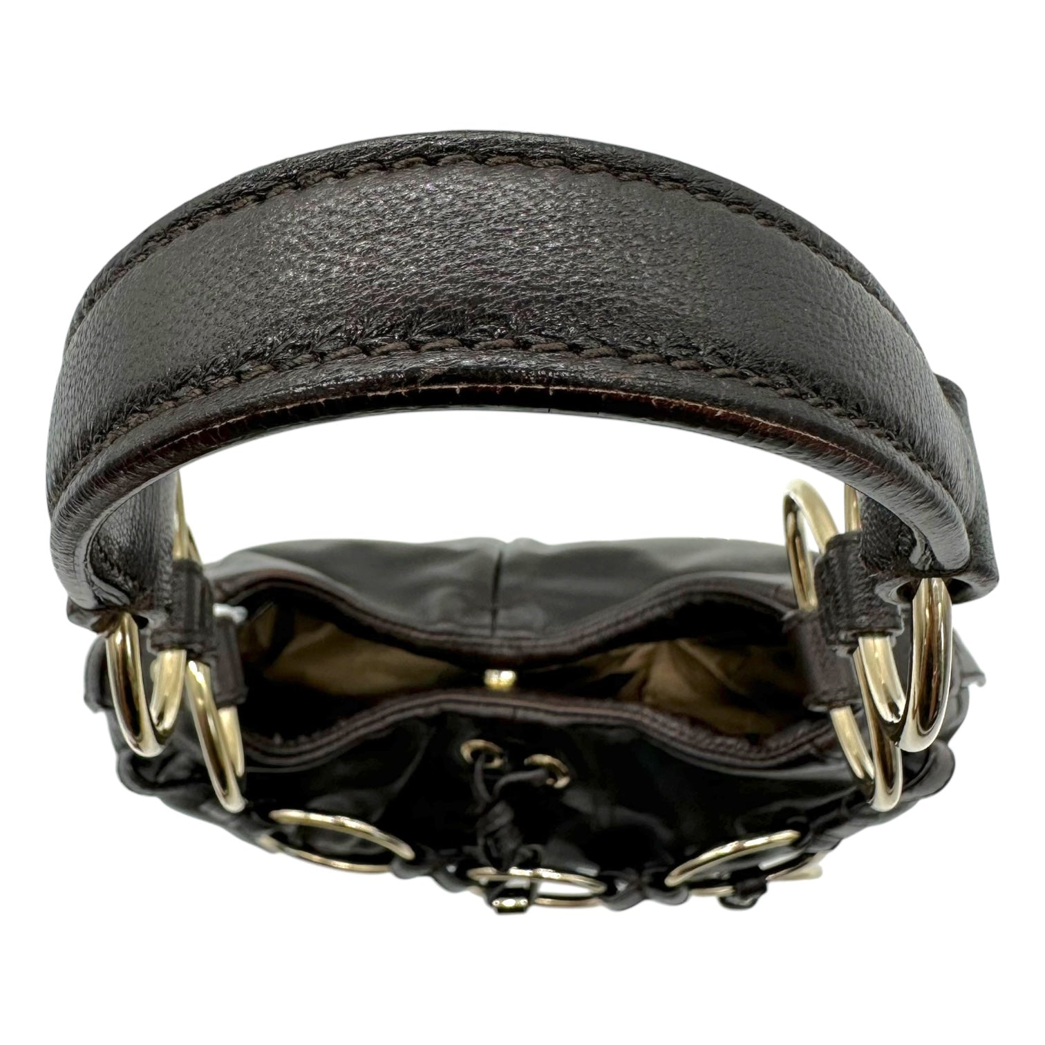 Yves Saint Laurent Rive Gauche Black Leather Hoop Shoulder Bag - Outfit Repeater