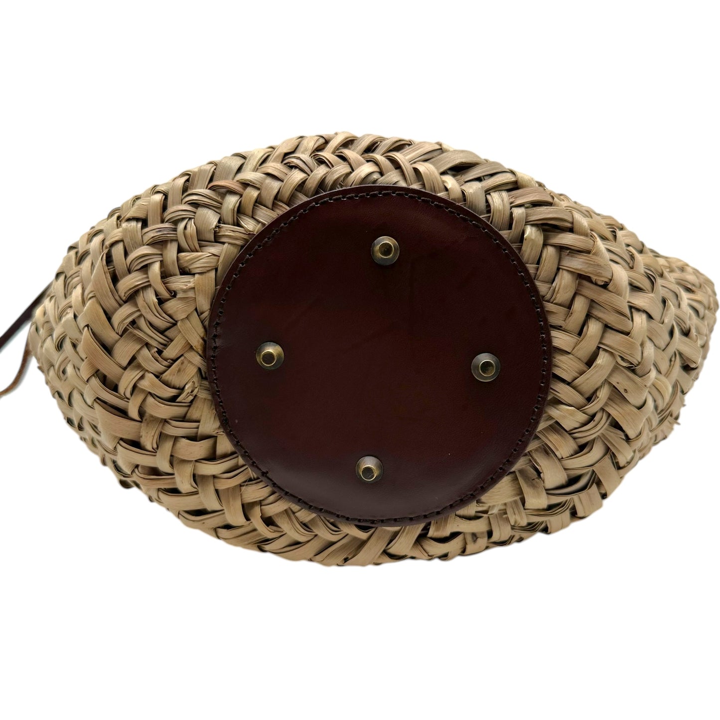 Dolce & Gabbana Raffia & Leather Feather Trim Mini Handbag