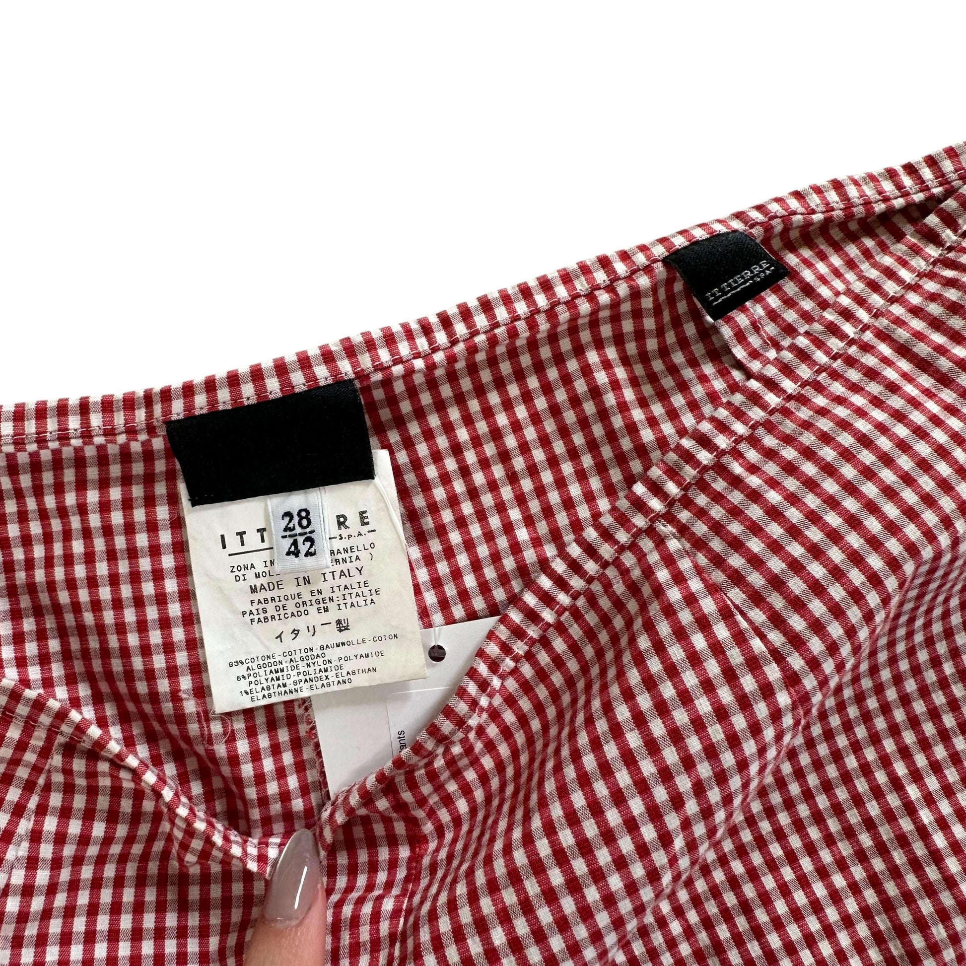 D&G Dolce & Gabbana Red & White Gingham Capri Pants - Outfit Repeater