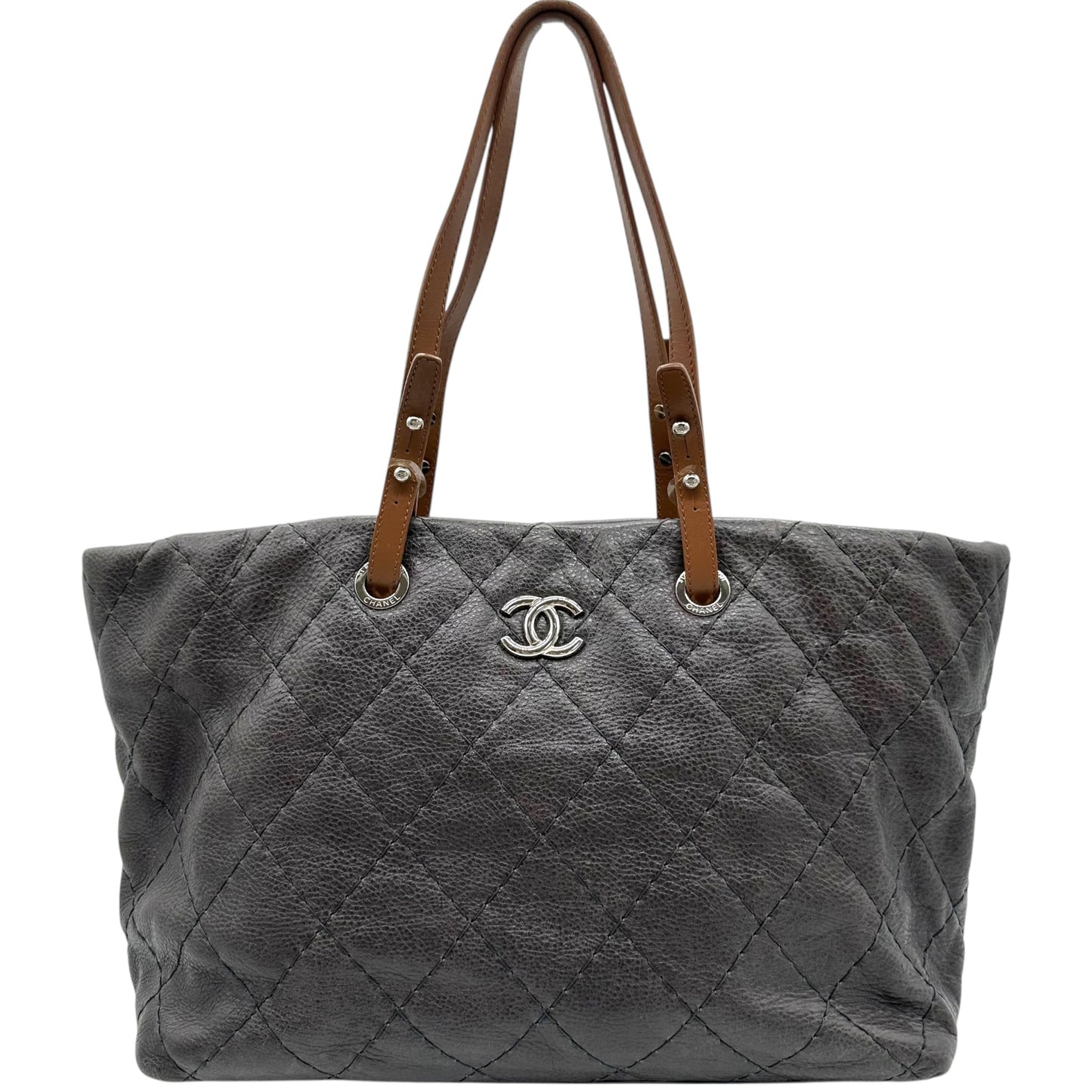 Chanel On the Road Gray & Brown Leather Tote Bag - Outfit Repeater