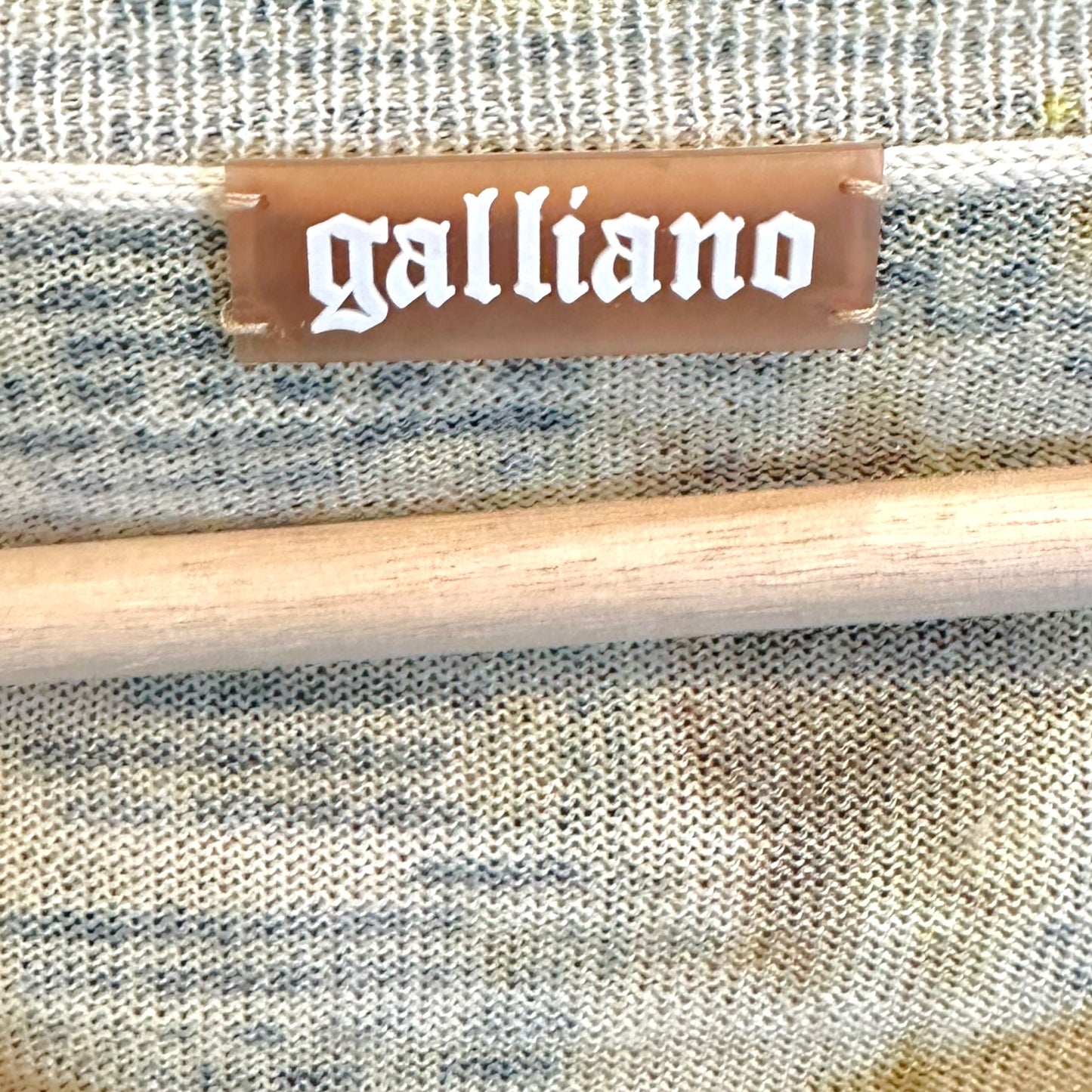 Galliano Yellow & Black Gazette Printed Cashmere Cardigan NEW