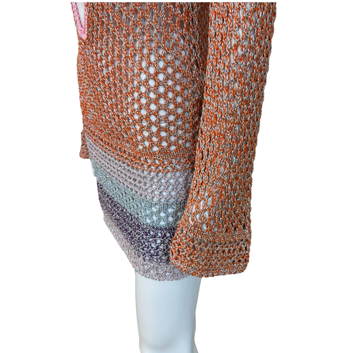Emilio Pucci Metallic Open Knit Swim Cover Up Mini Dress NEW
