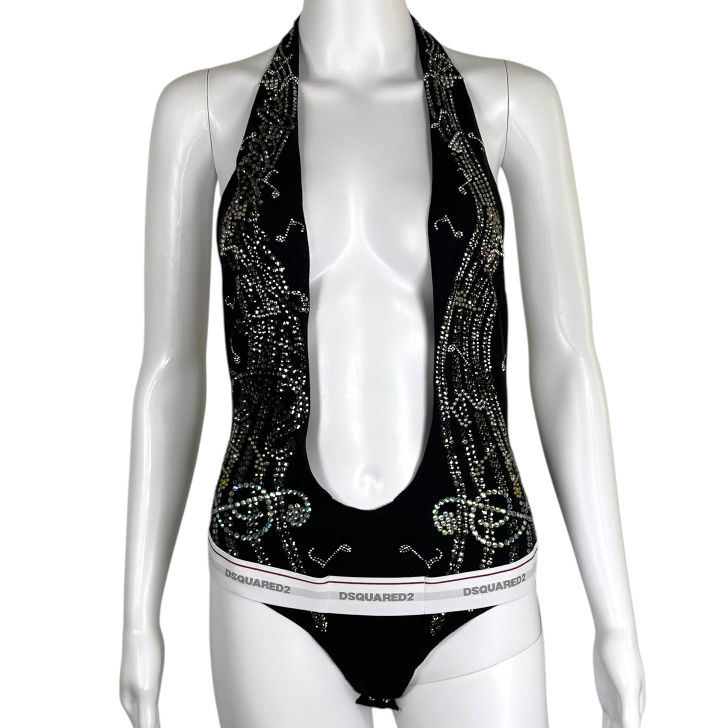 Dsquared2 F/W 2023 Runway Sample Rhinestone Music Note Bodysuit