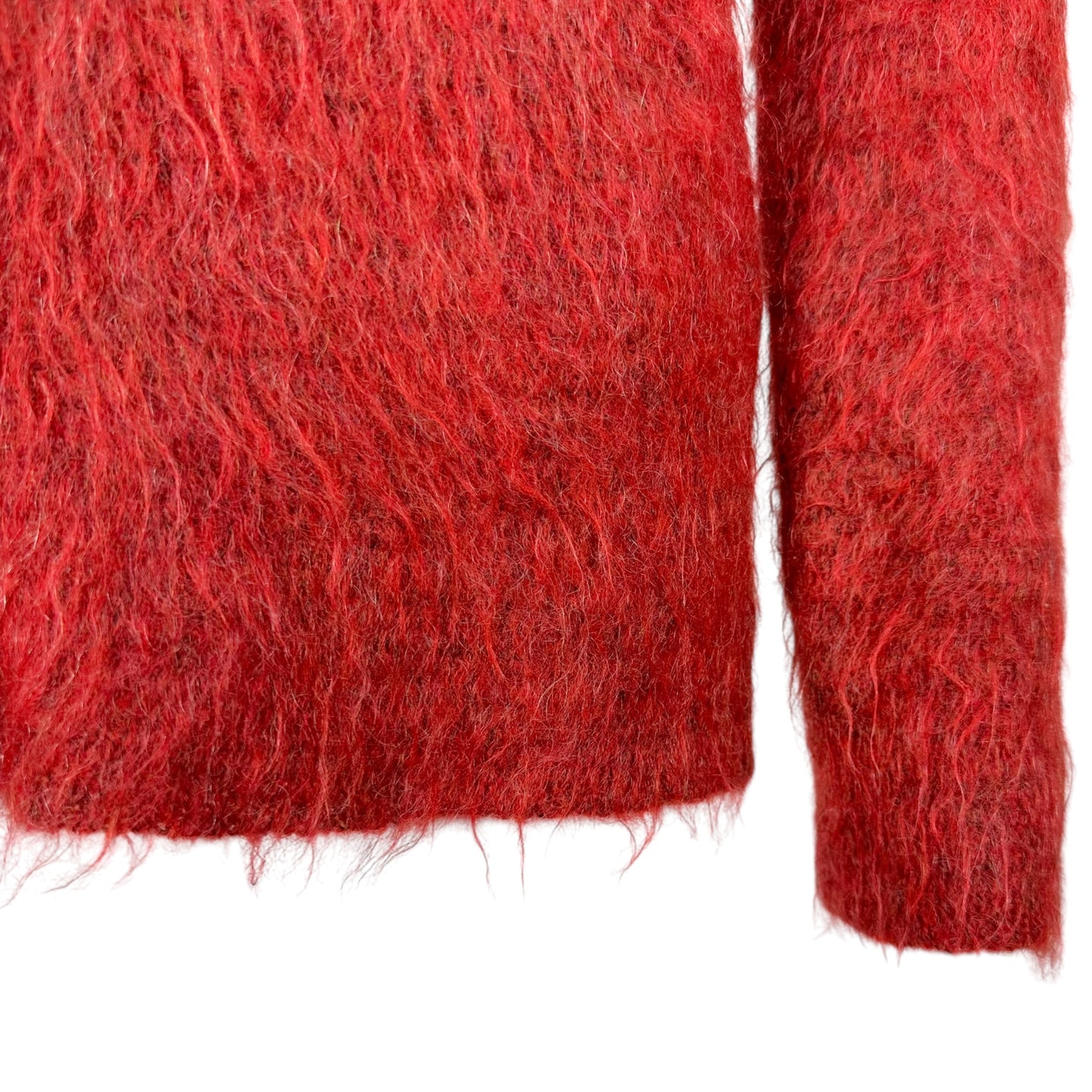 Balenciaga Red Mohair Cardigan Sweater