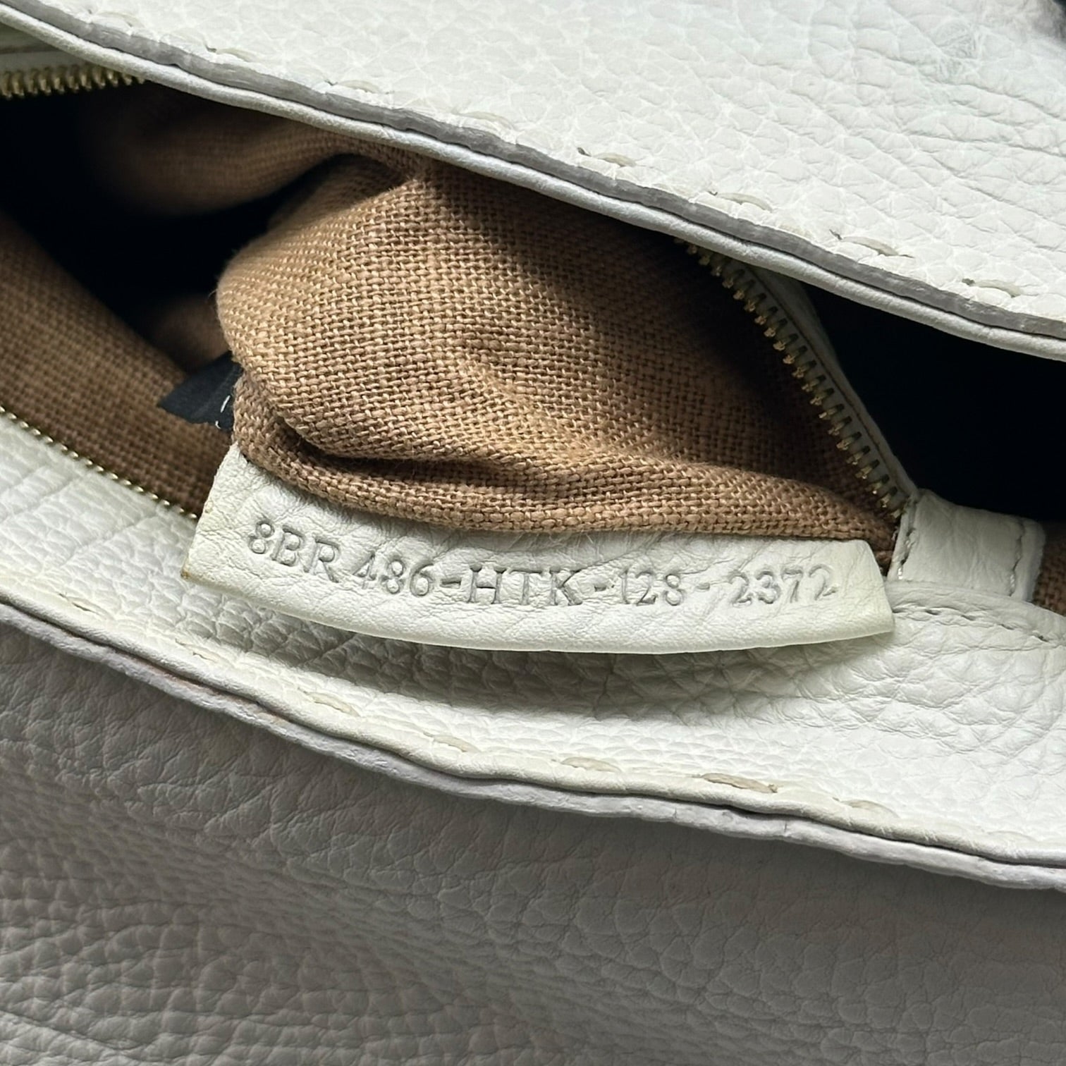 Fendi Selleria Mini Handbag White Black Tan Leather