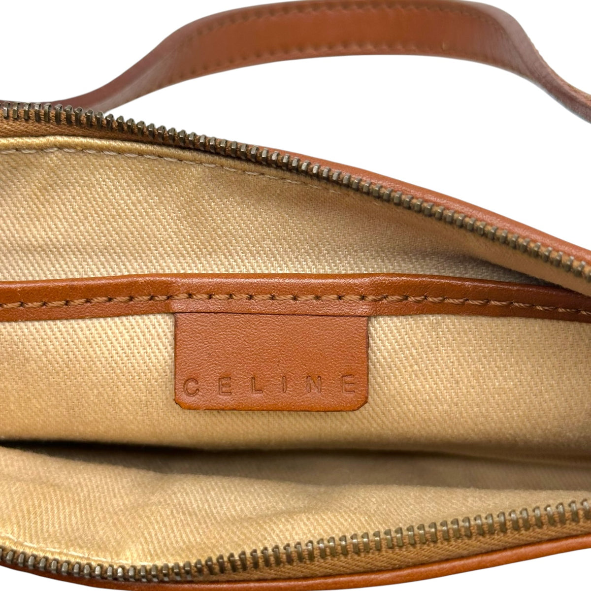 Celine Pochette Bag Brown Khaki Green Swirl Print