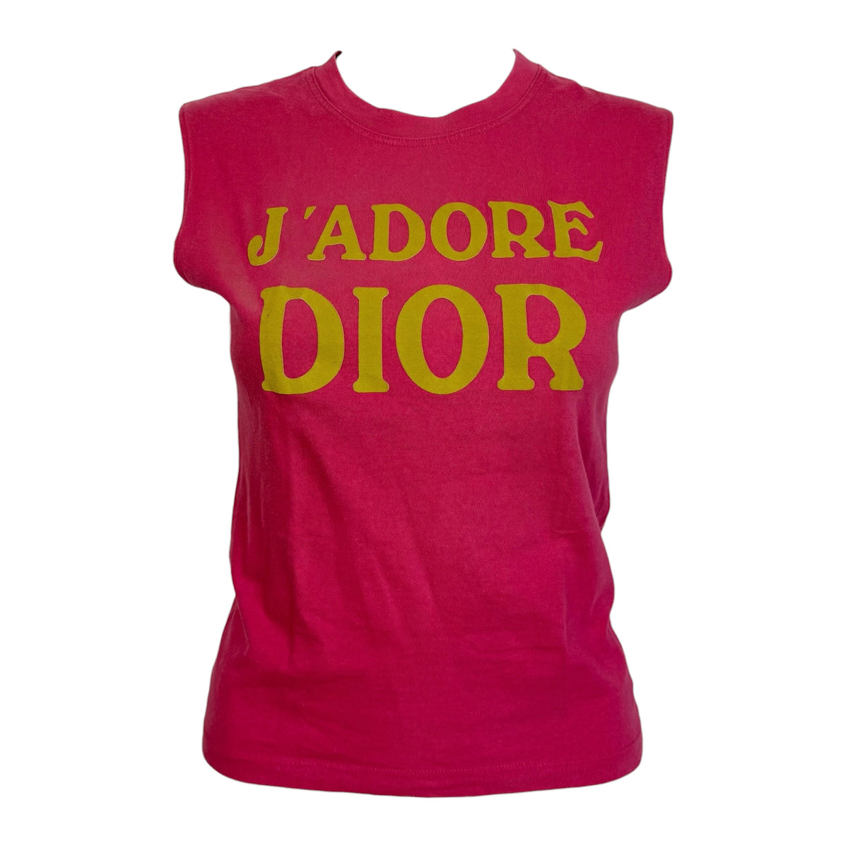 Christian Dior F/W 2002 Pink & Mustard Yellow J'Adore Dior Tank