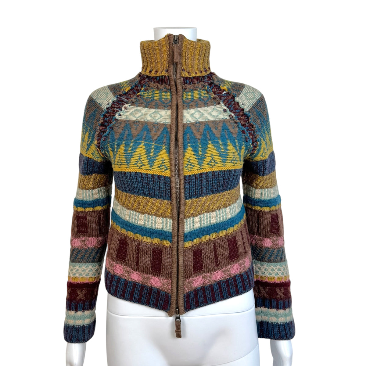 Jean Paul Gaultier Multicolor Knit Zip-Up Sweater Set
