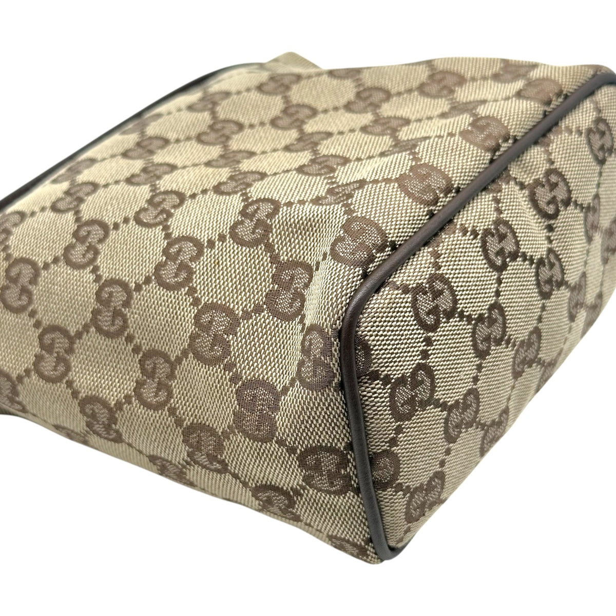 Gucci Small Top Handle Pochette Bag Tan Brown Monogram