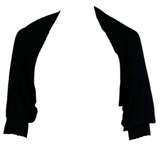 Galliano Black Silk Knit Rhinestone Logo 1/2 Sleeve Bolero