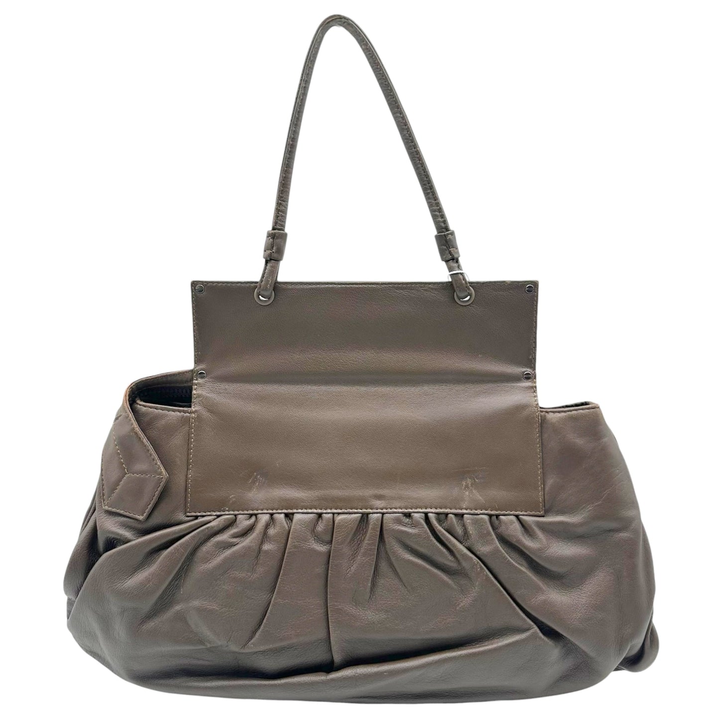 Fendi Brown Leather Convertible To You Clutch / Shoulder Bag