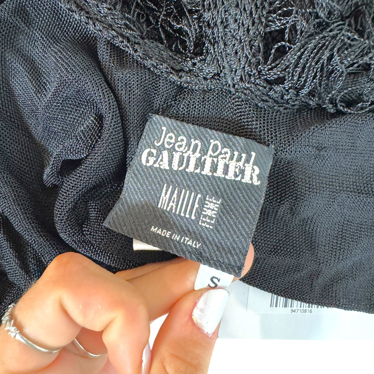 Jean Paul Gaultier Black Scalloped Fringe Top
