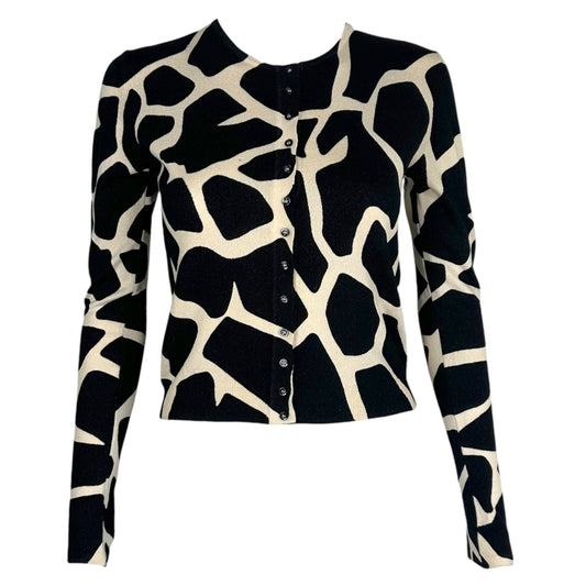 John Galliano S/S 2000 Black & White Giraffe Print Crop Cardigan