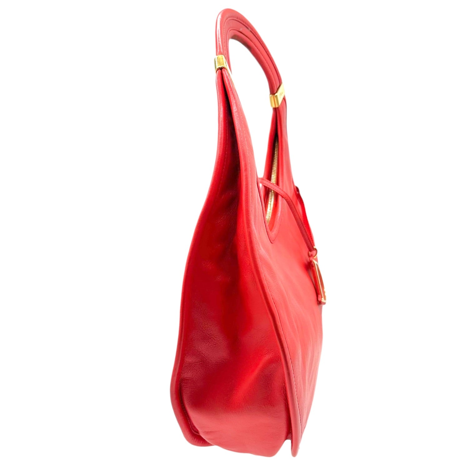 Christian Dior Bright Orange Leather Hobo Bag