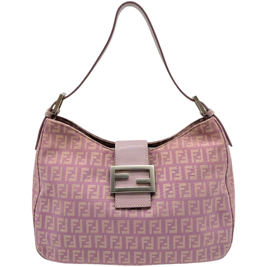 Fendi Lavender Zucchino Monogram Shoulder Baguette Bag