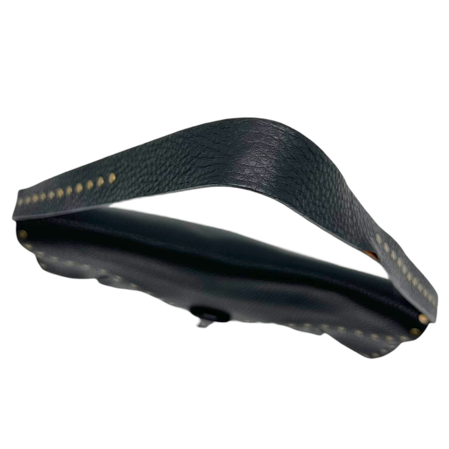 Celine Black Leather Studded Poulbot Shoulder Bag