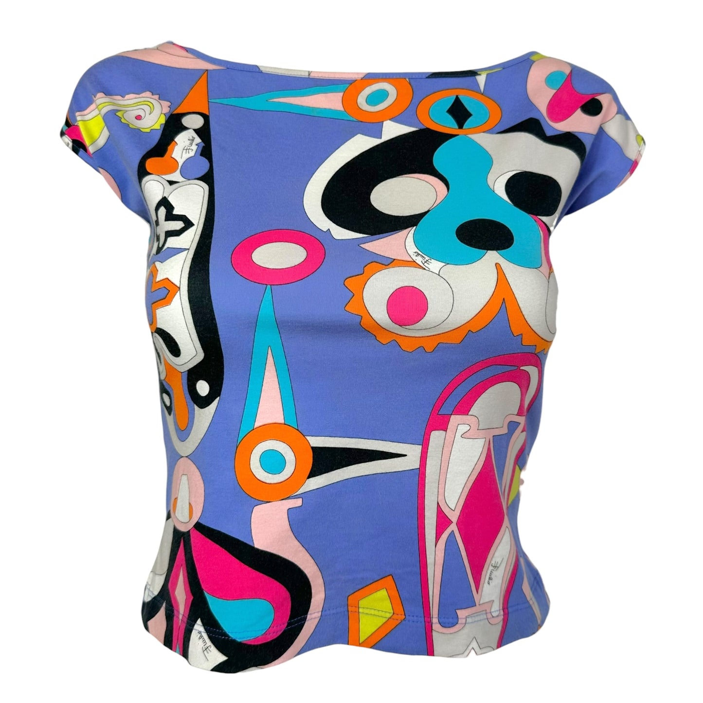 Emilio Pucci Purple Multicolor Printed T-Shirt