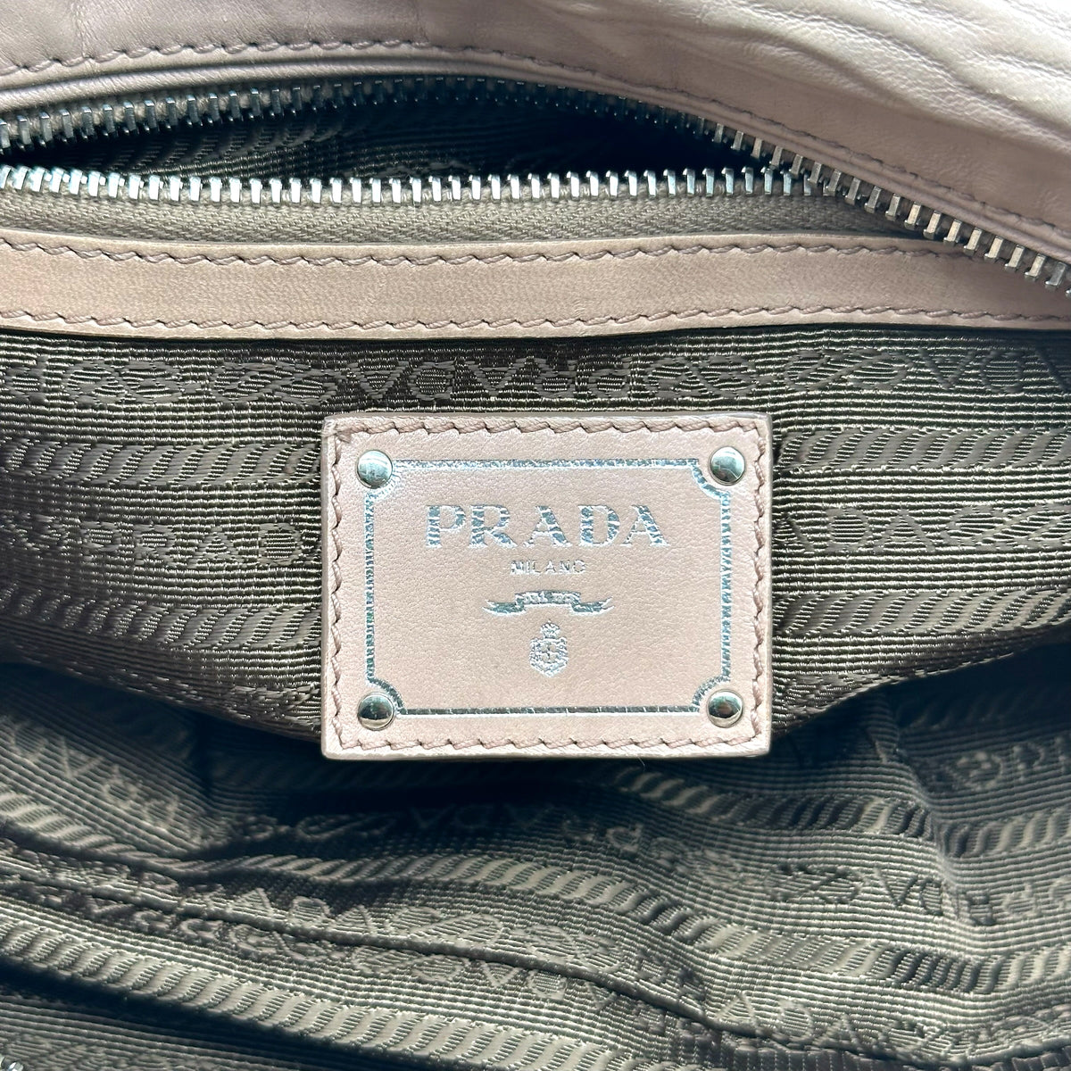 Prada Light Pink Leather East-West Shoulder Bag
