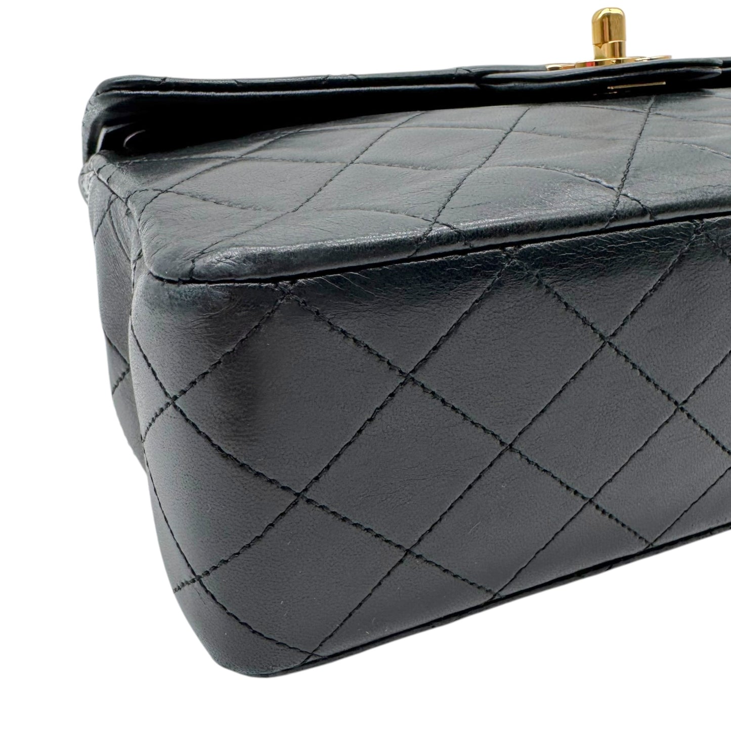 Chanel Black Lambskin Medium Square Double Flap Bag