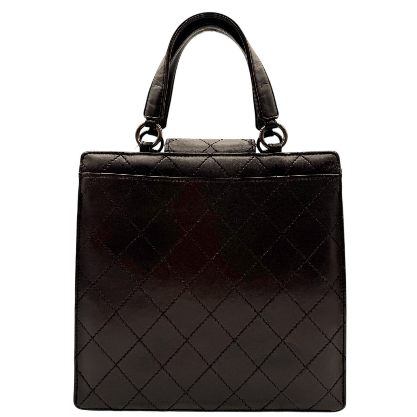 Chanel Chocolate Brown Leather Quilted Top Handle Mini Tote - Outfit Repeater