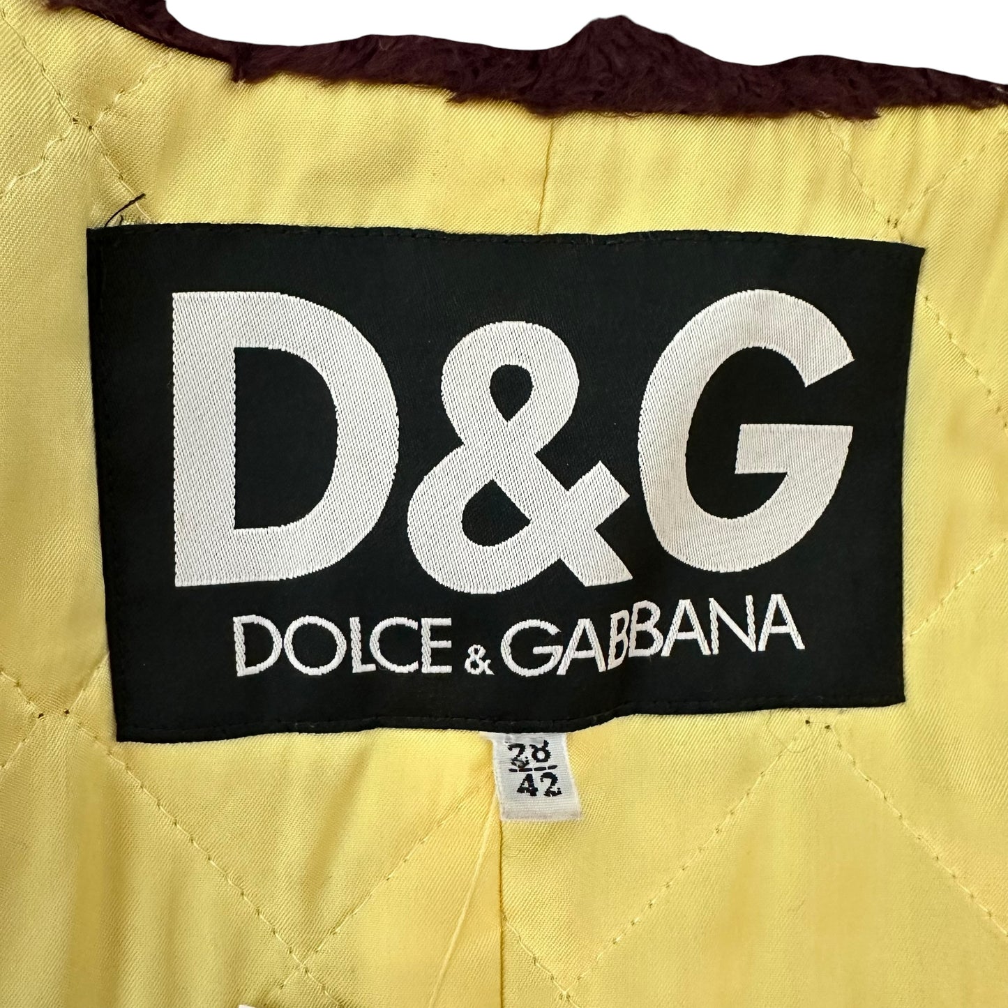 D&G Dolce & Gabbana Burgundy Faux Fur Trench Coat