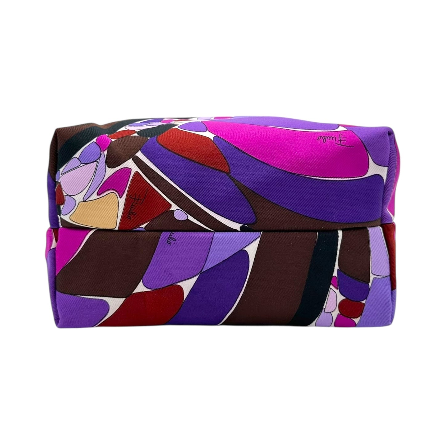 Emilio Pucci Purple Silk Printed Pochette Bag NEW