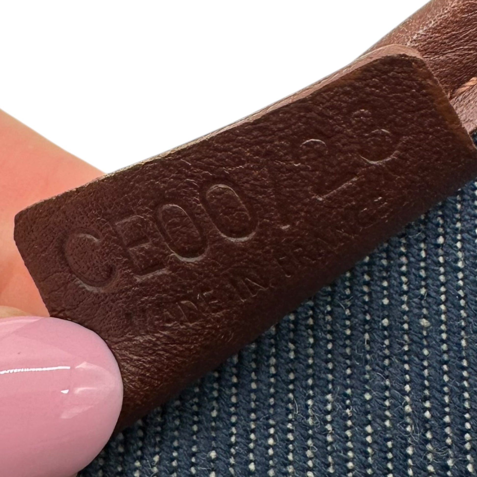 Celine Blue Denim Triomphe Monogram Poulbot Bag - Outfit Repeater