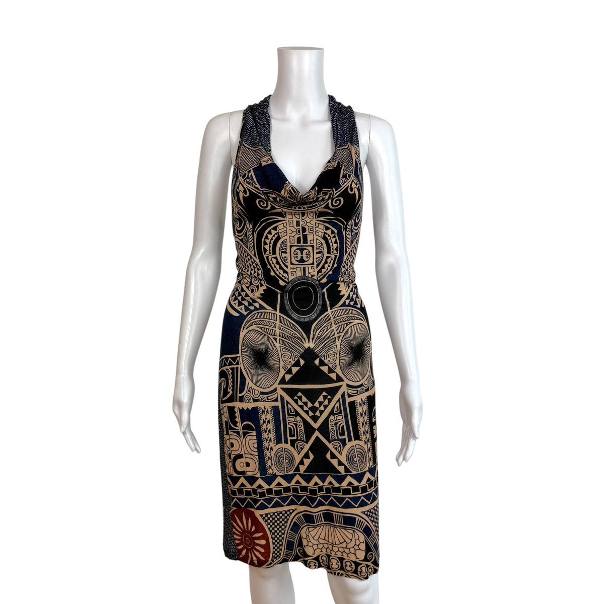 Jean Paul Gaultier Soleil Tribal Printed Midi Dress