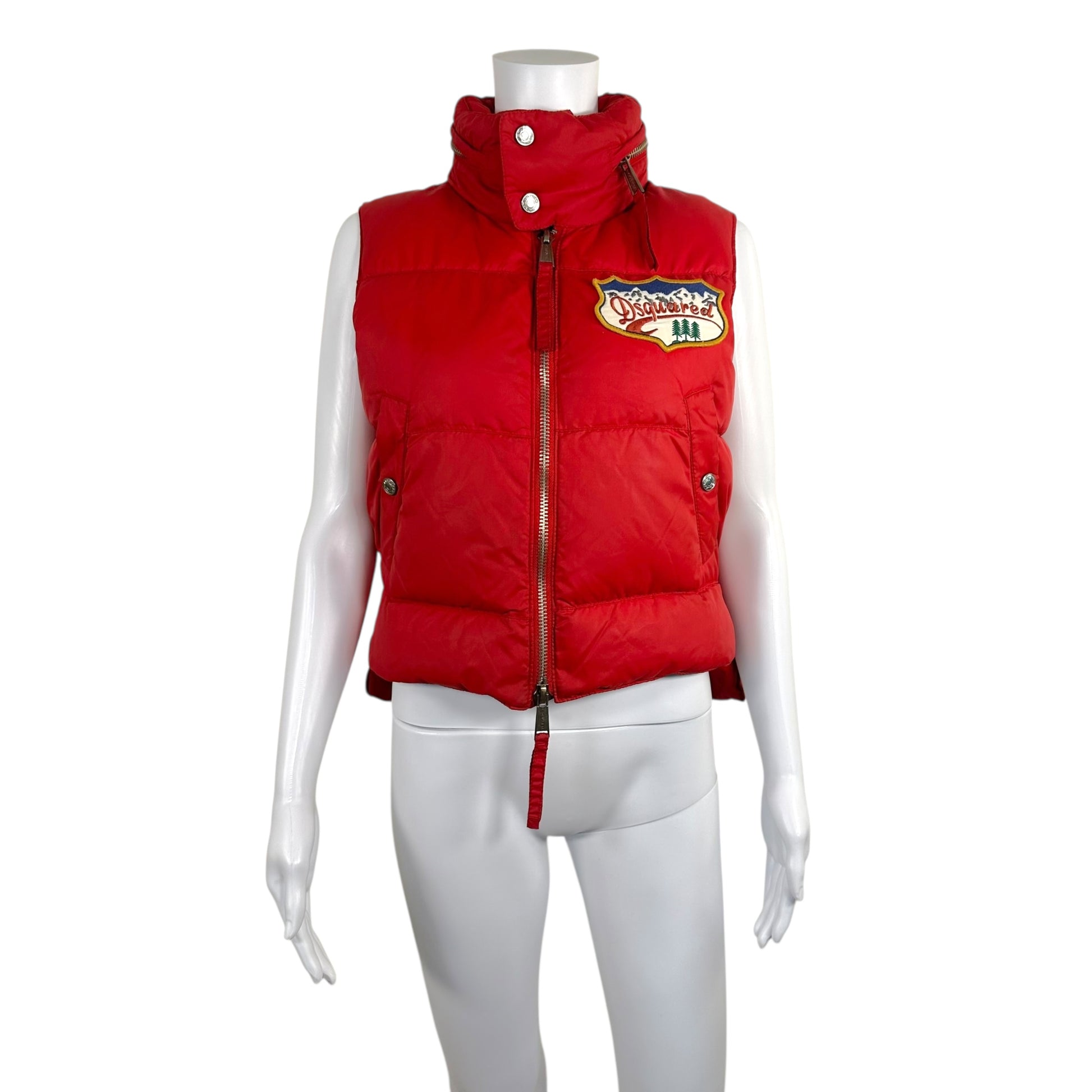 Dsquared2 Red Puffer Zip Up Vest - Outfit Repeater