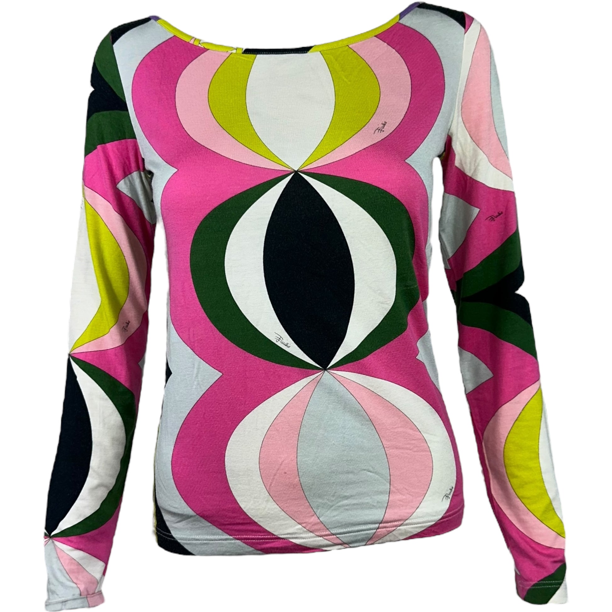 Emilio Pucci Pink & Green Circle Print Longsleeve T-Shirt - Outfit Repeater