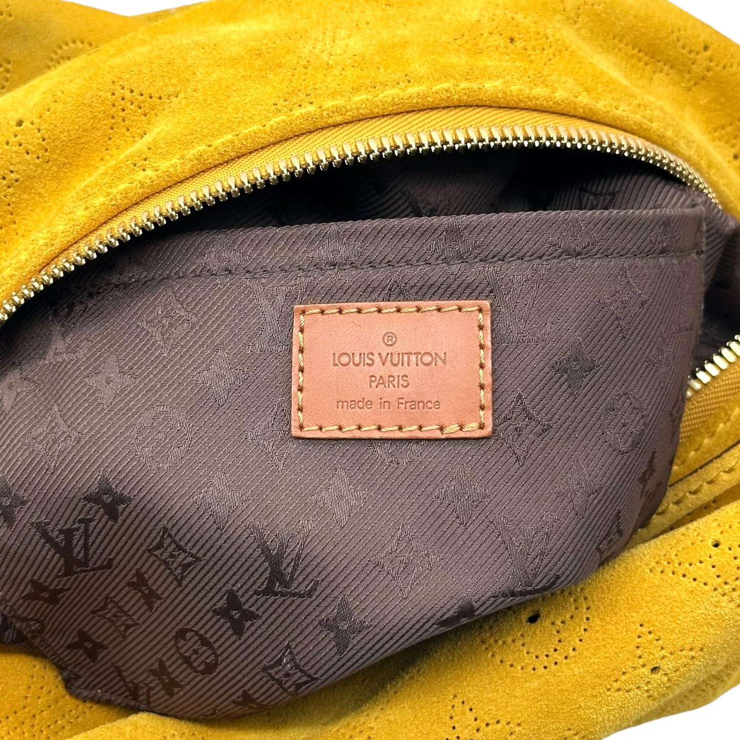 Louis Vuitton Mustard Yellow Suede Onata GM Hobo Bag - Outfit Repeater