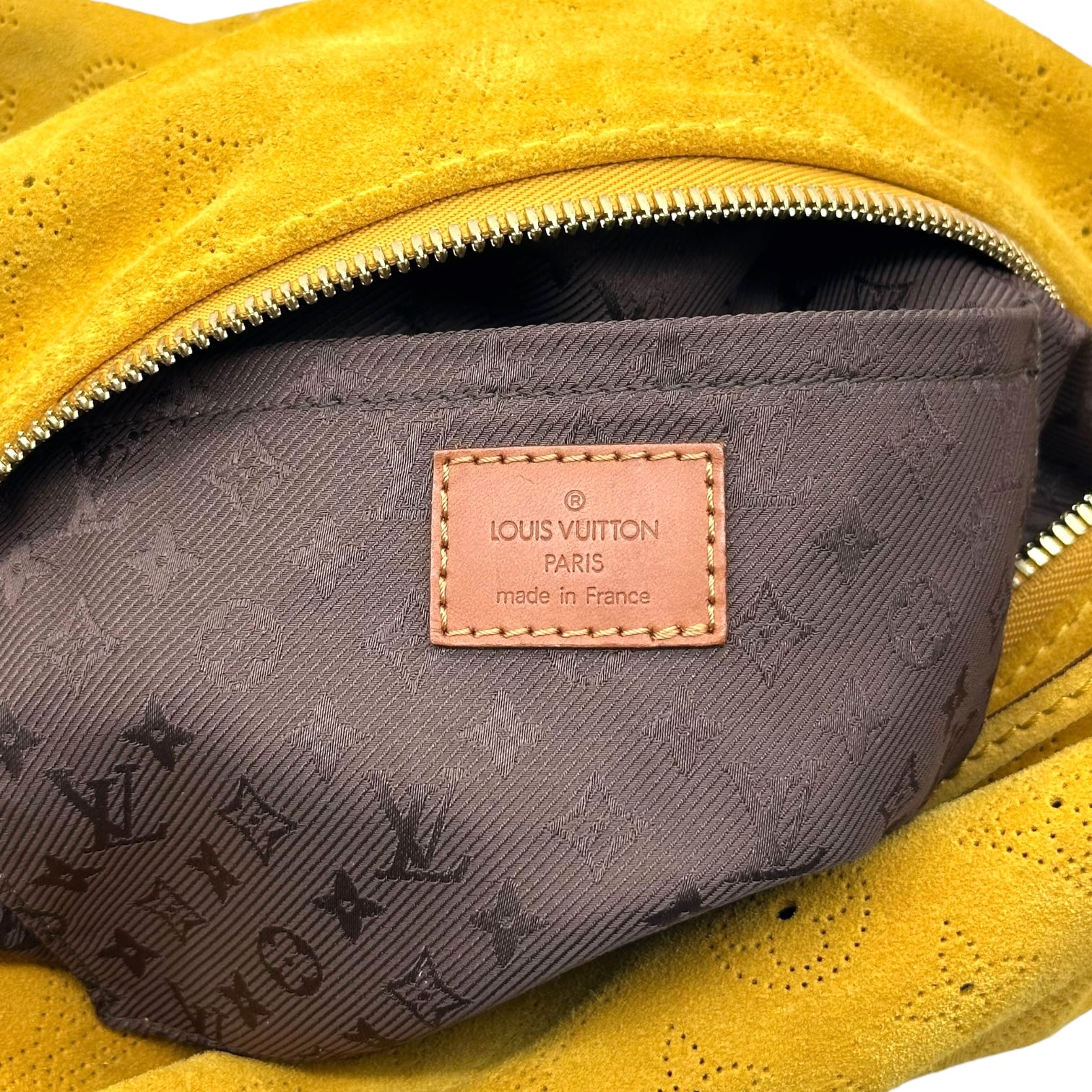 Louis Vuitton Mustard Yellow Suede Onata GM Hobo Bag - Outfit Repeater