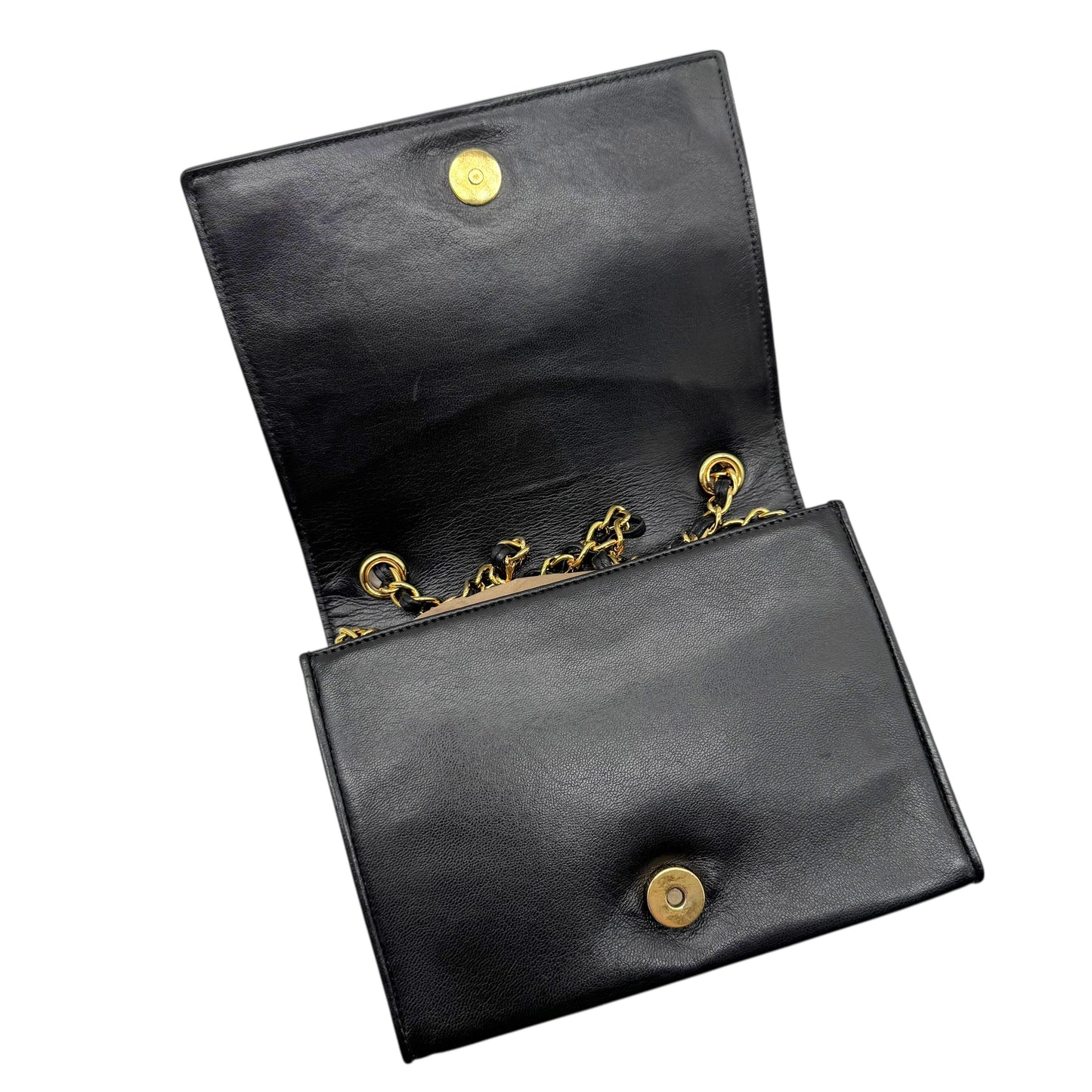 Chanel Black Lambskin Matelasse Quilted Crossbody Bag 1989-91 - Outfit Repeater