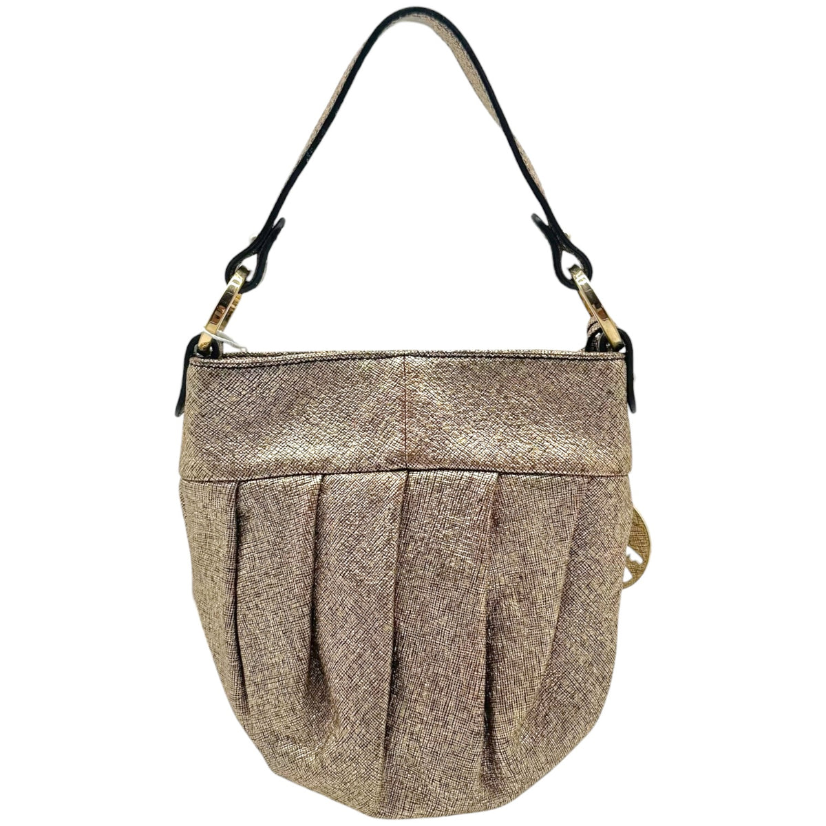 Fendi Gold Leather Mini Chef Handbag