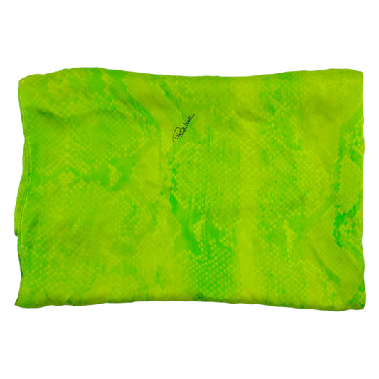 Roberto Cavalli Neon Green Snakeskin Silk Stole Scarf